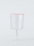 John Lewis Candy Stripe Rim Wine Glass Tumbler, 310ml, Clear