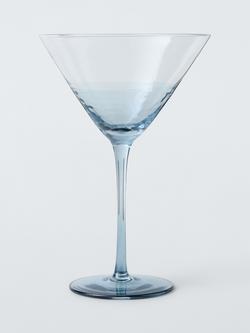John Lewis Frosted Blue Base Martini Cocktail Glass, Set of 2, 255ml - view 2, Frosted Blue