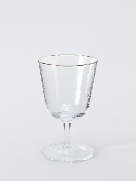 John Lewis Silver Rim Hammered Wine Glass, Set of 2, 200ml, Clear - view 2, Clear