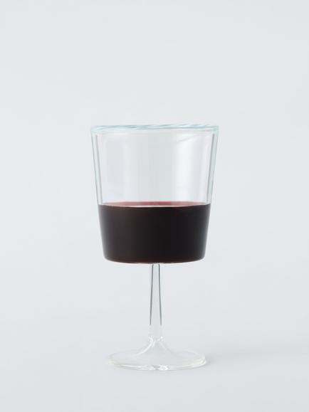 John Lewis Stripe Rim Wine Glass, 310ml, Light Blue/Clear - view 2, Clear