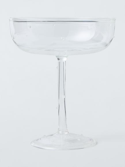 John Lewis White Polka Dot Coupe Cocktail Glass, Set of 2, 185ml, Clear - view 2, Clear