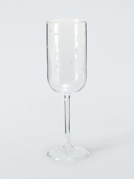 John Lewis White Polka Dot Glass Champagne Flute, Set of 2, 245ml, Clear - view 2, Clear