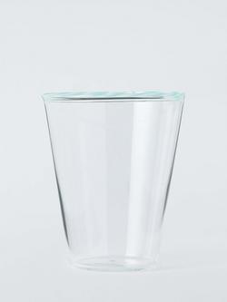 John Lewis Stripe Rim Glass Tumbler, 315ml, Light Blue/Clear, Clear