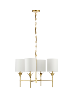 John Lewis Linden 4 Arm Chandelier Ceiling Light, Brass, Brass
