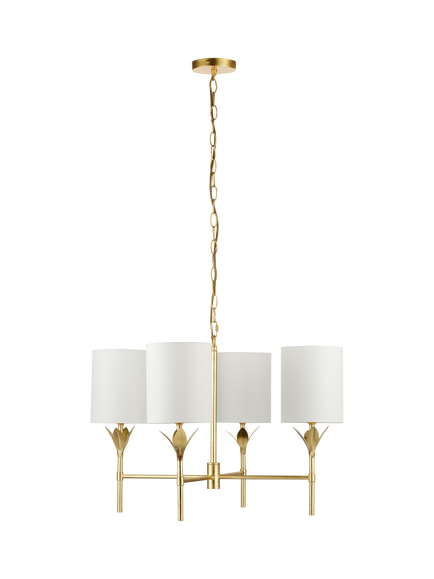 John Lewis Linden 4 Arm Chandelier Ceiling Light, Brass, Brass