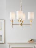 John Lewis Linden 4 Arm Chandelier Ceiling Light, Brass