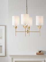 John Lewis Linden 4 Arm Chandelier Ceiling Light, Brass