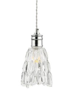 John Lewis Marlow Crystal Glass Easy-to-Fit Ceiling Shade, Chrome, Chrome