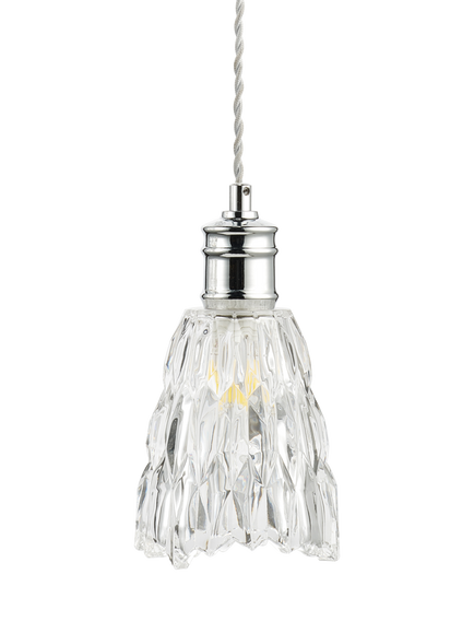 John Lewis Marlow Crystal Glass Easy-to-Fit Ceiling Shade, Chrome, Chrome
