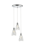 John Lewis Marlow 3 Crystal Glass Pendant Cluster Ceiling Light, Chrome
