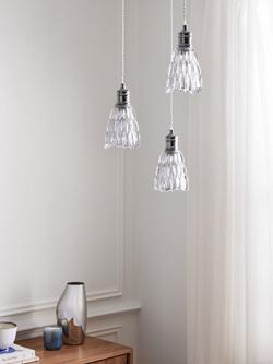John Lewis Marlow 3 Crystal Glass Pendant Cluster Ceiling Light, Chrome - view 2, Chrome