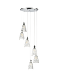 John Lewis Marlow 6 Crystal Glass Pendant Cluster Ceiling Light, Chrome