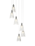 John Lewis Marlow 6 Crystal Glass Pendant Cluster Ceiling Light, Chrome