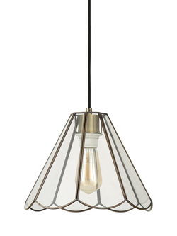 John Lewis Scalloped Pendant Ceiling Shade, Brass, Brass