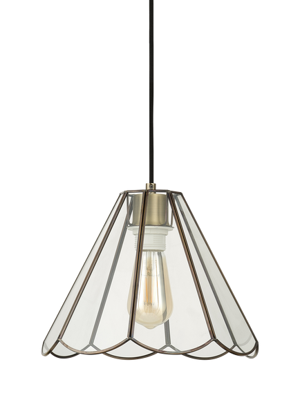 John Lewis Scalloped Pendant Ceiling Shade, Brass, Brass