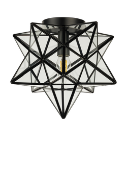 John Lewis Star Semi Flush Pendant Ceiling Light - view 2, Black