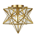 John Lewis Star Semi Flush Pendant Ceiling Light, Brass Gold