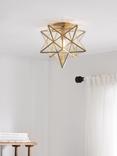 John Lewis Star Semi Flush Pendant Ceiling Light, Brass Gold