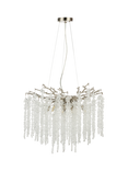 John Lewis Wisteria Crystal Glass Chandelier Ceiling Light, Satin Nickel