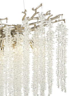 John Lewis Wisteria Crystal Glass Chandelier Ceiling Light - view 2, Satin Nickel