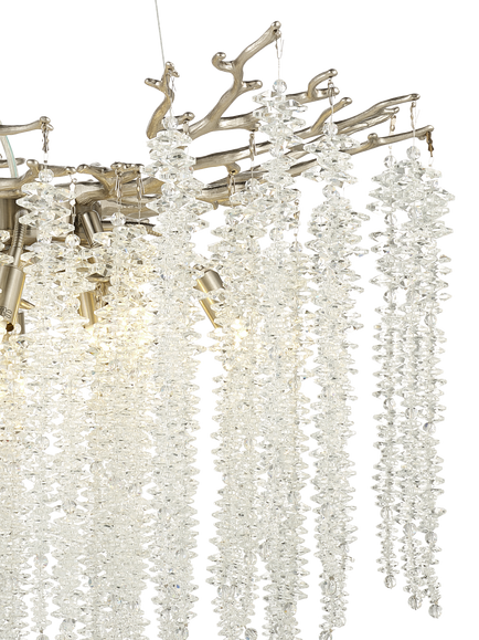 John Lewis Wisteria Crystal Glass Chandelier Ceiling Light - view 2, Satin Nickel