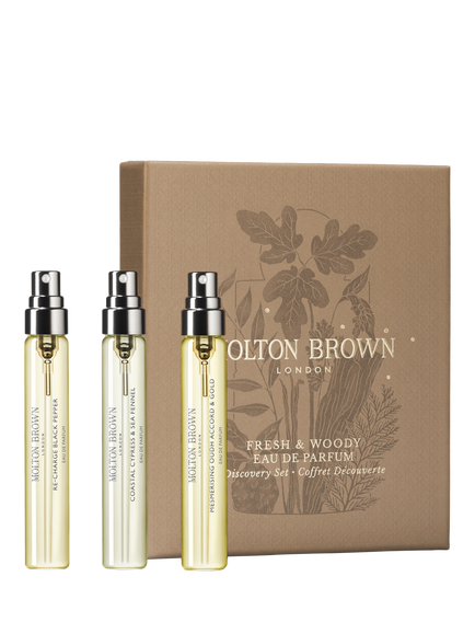 Molton Brown Fresh & Woody Eau de Parfum Discovery Fragrance Gift Set, 3 x 7.5ml, 