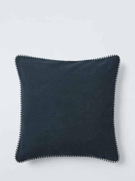 John Lewis Striped Piping Cushion, Blue