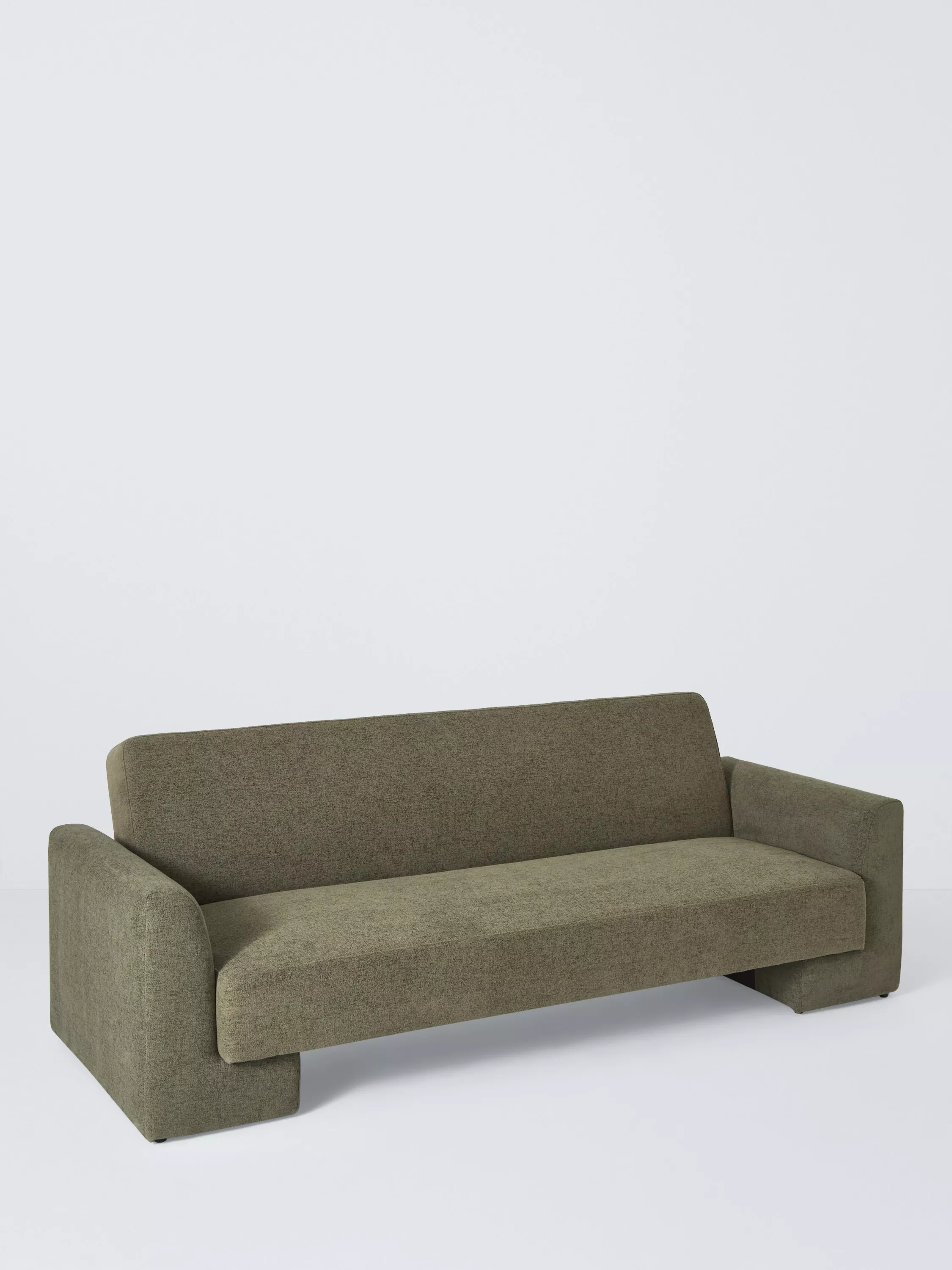 John Lewis Hush 3 Seater Sofa Bed, Green Chenille