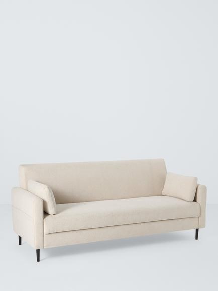 John Lewis Polly 3 Seater Sofa Bed, Dark Leg, Natural, Natural