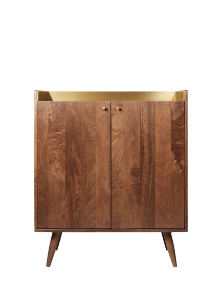 Swoon Fresco Cabinet, Brown/Brass, Brown Brass