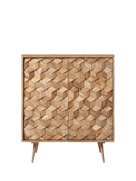Swoon Terning Cabinet, Light Brown, Brown Light