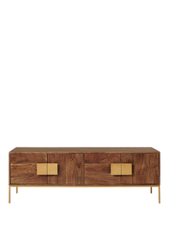 Swoon Banner Media Unit, Brown/Brass