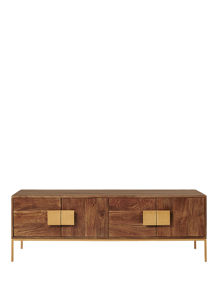 Swoon Banner Media Unit, Brown/Brass, Brown Brass