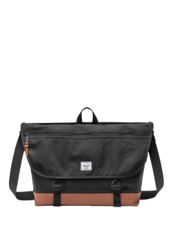 Herschel Supply Co. Cove Messenger Bag, Black/Saddle Brown, Black/Saddle Brown