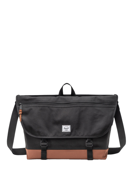 Herschel Supply Co. Cove Messenger Bag, Black/Saddle Brown, Black/Saddle Brown