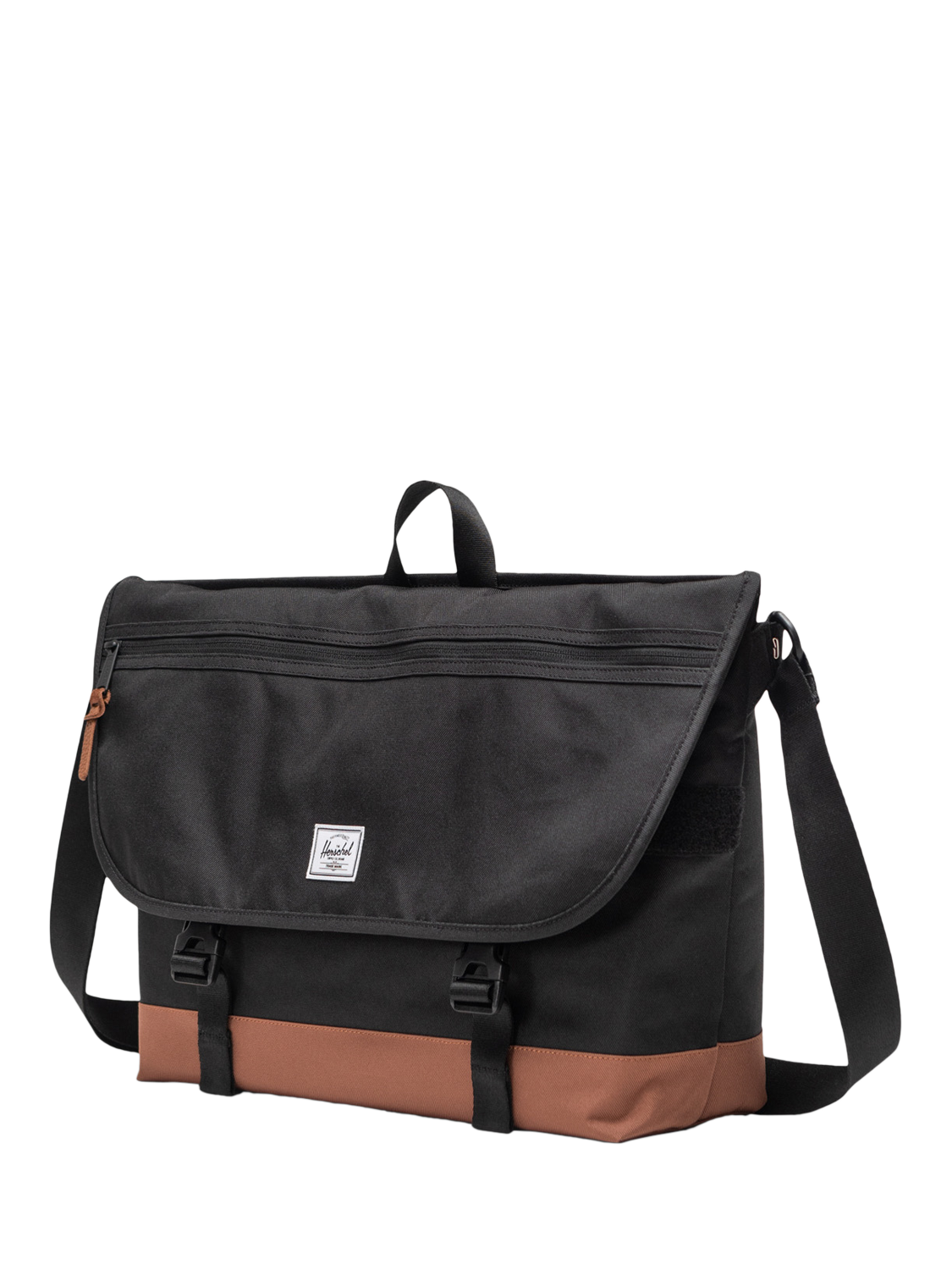 Product image 3 of 4, which shows Herschel Supply Co. Cove Messenger Bag, Black/Saddle Brown