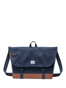 Herschel Supply Co. Cove Messenger Bag, Black/Saddle Brown, Navy/Saddle Brown