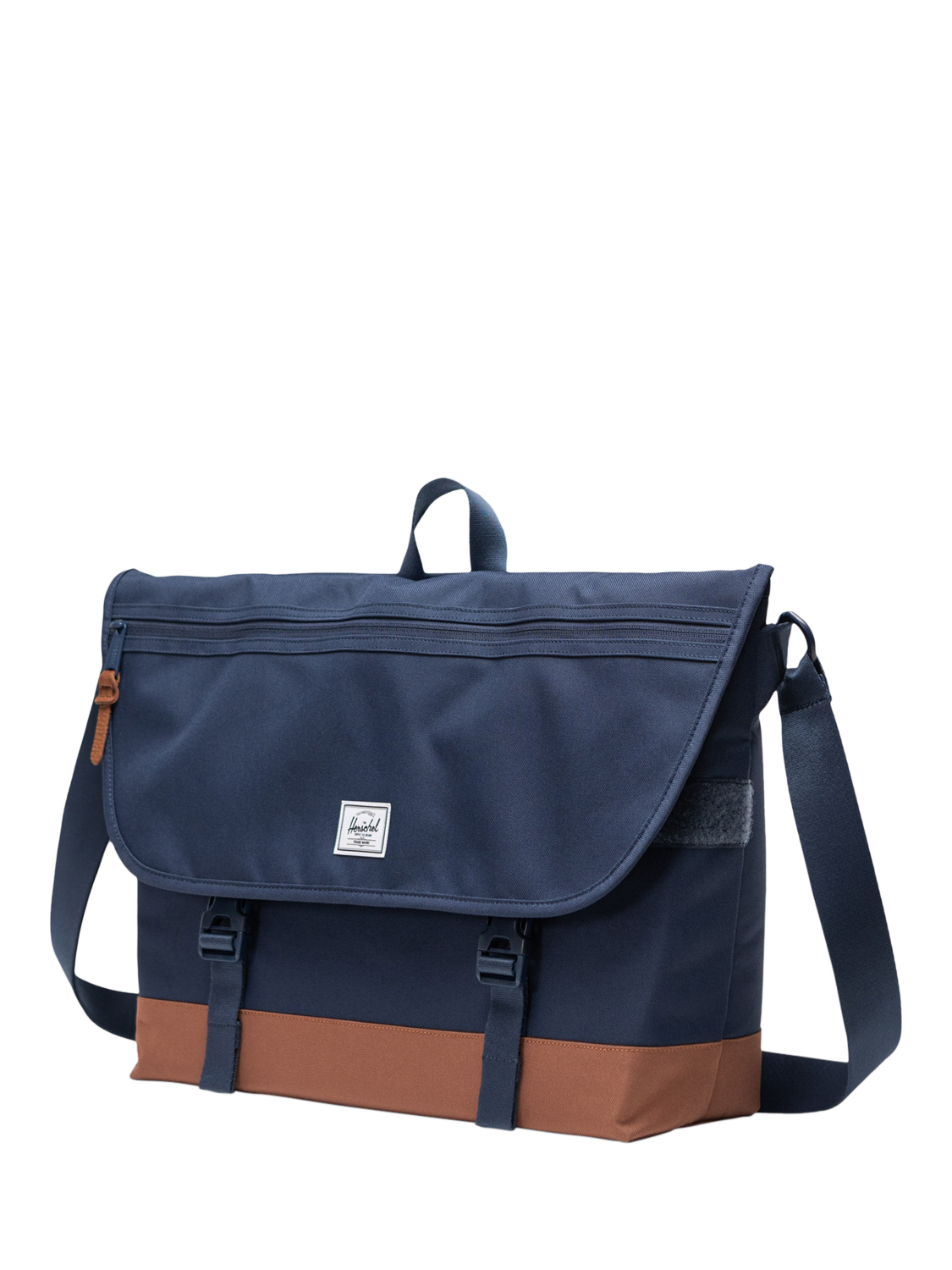 Product image 3 of 4, which shows Herschel Supply Co. Cove Messenger Bag, Navy/Saddle Brown