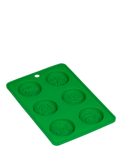 Tala Mini Christmas Coin Cake Silicone Mould, 6 Cup - view 2, Green
