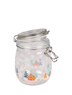Tala Christmas Gingerbread Glass Storage Jar, 750ml, White/Multi