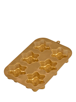 Tala Mini Christmas Snowflake Cake Silicone Mould, 6 Cup - view 2, Gold