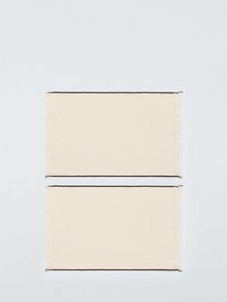 John Lewis Farmhouse Fringe Edge Cotton Placemat, Set of 2, Cocoa, 