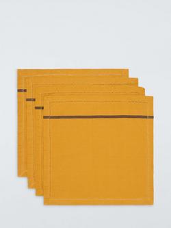 John Lewis Farmhouse Stripe Cotton Napkin, Set of 4, Auburn, 