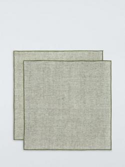 John Lewis Farmhouse Linen Napkin, Set of 2, Avocado, 