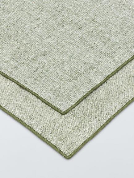 John Lewis Farmhouse Linen Napkin, Set of 2, Avocado - view 2, 