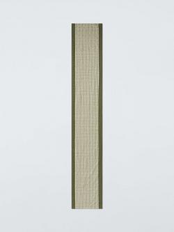 John Lewis Farmhouse Dobby Check Cotton Table Runner, 250cm, Avocado, Avocado