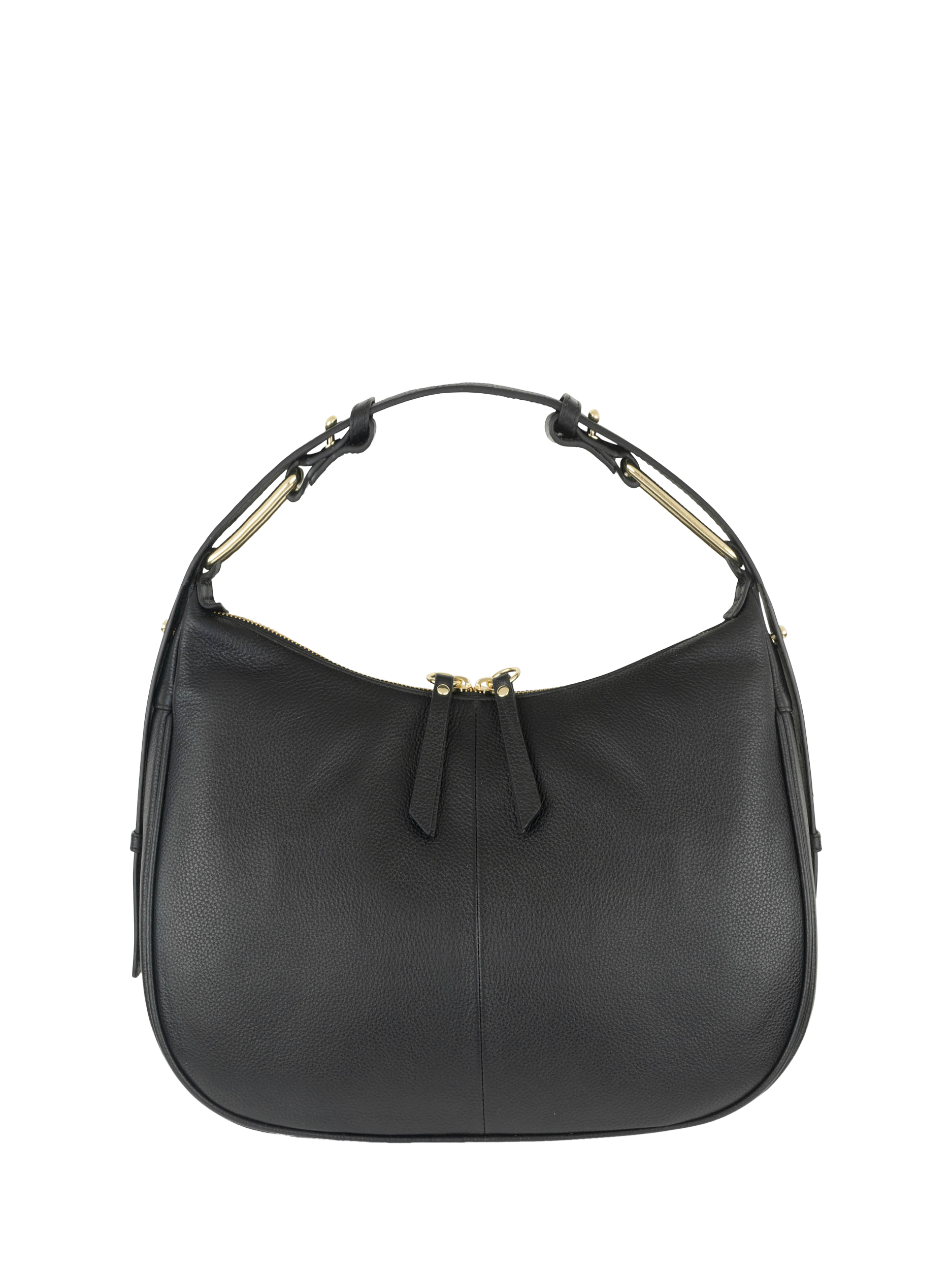 Product image 1 of 7, which shows Apatchy London Charlie Leather Shoulder Bag, Black