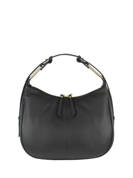 Apatchy London Charlie Leather Shoulder Bag, Black