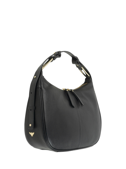 Apatchy London Charlie Leather Shoulder Bag - view 2, Black