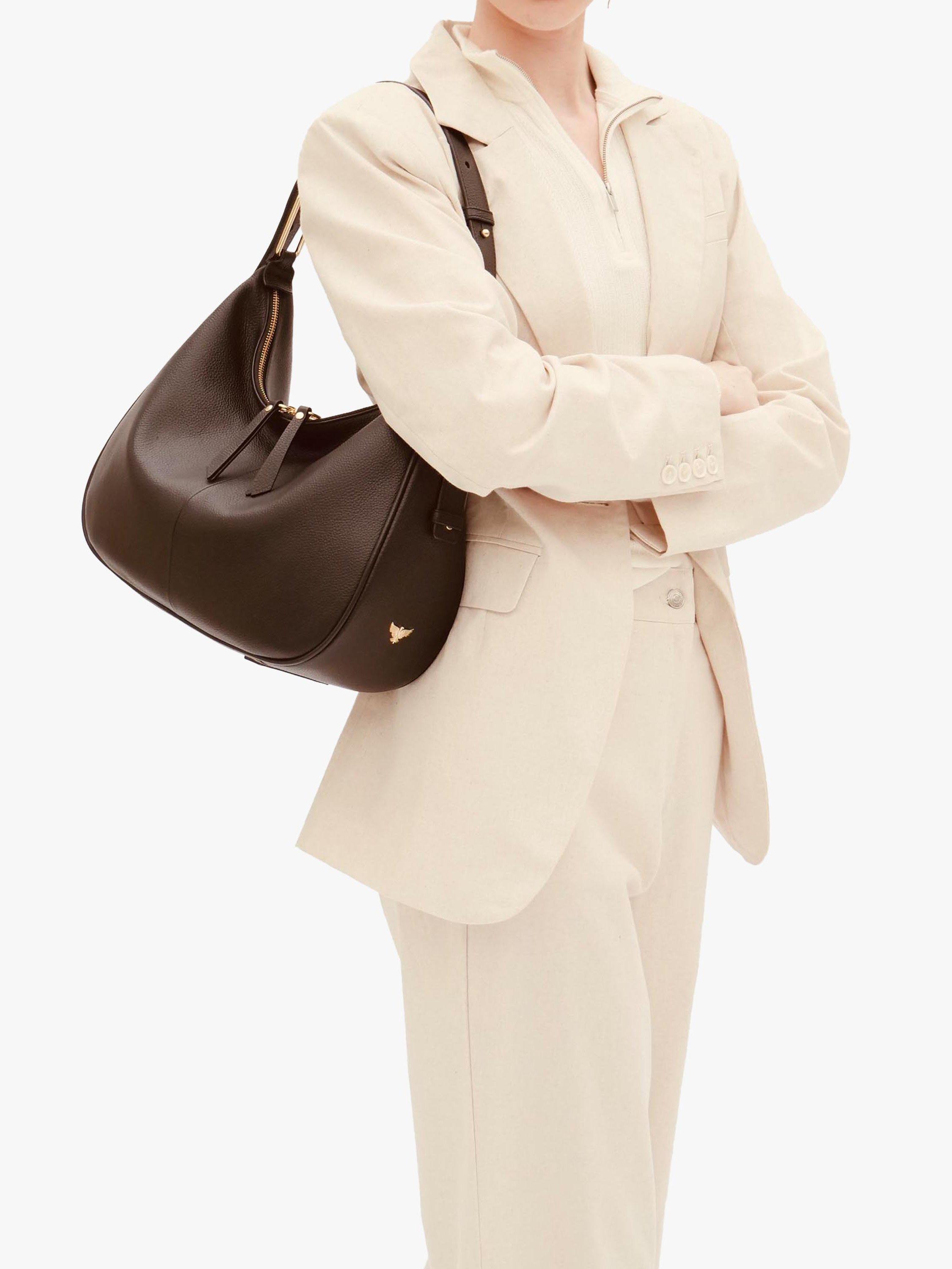 Product image 7 of 7, which shows Apatchy London Charlie Leather Shoulder Bag, Black